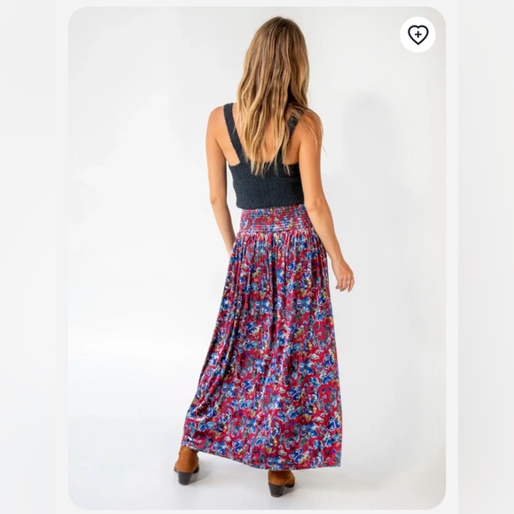 NWT Natural Life Floral Lisa Velvet Maxi Skirt - Sold Out! - Picture 3 of 12